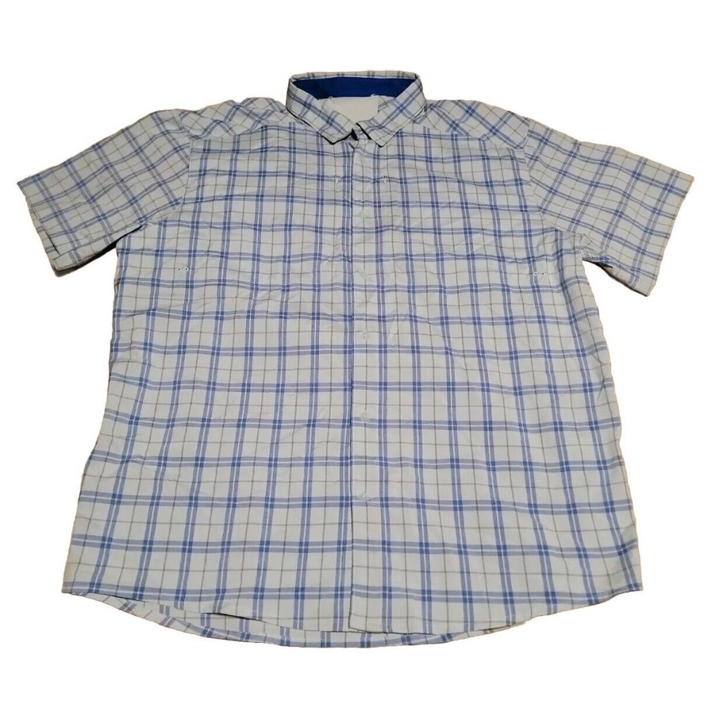 Under Armour Tide Chaser Men's Short Sleeve Shirt Size XXL Blue Plaid 1353334